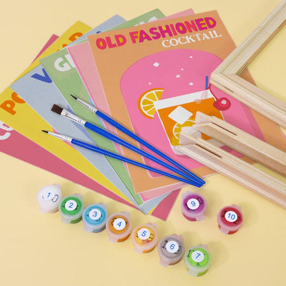 6 Mini Paintings - Colorful Cocktail Set