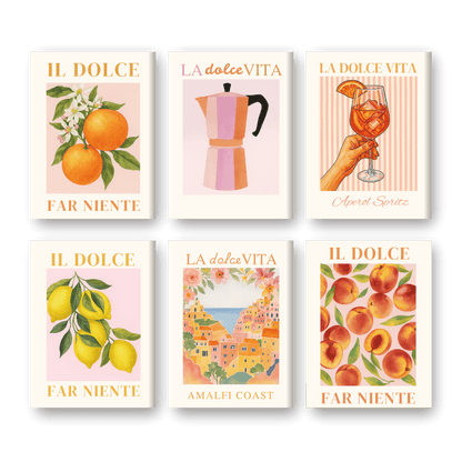 6 Mini Paintings - Italian ''Dolce Vita'' Set