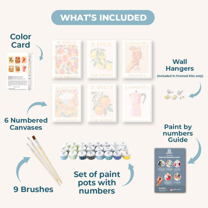 6 Mini Paintings - Italian ''Dolce Vita'' Set
